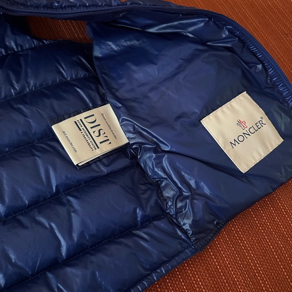 Blue Puffer Vest for Kids by Moncler - Picture 4 of 7